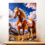 Affiche Cheval Majestueux illustrée à la main en Anjou