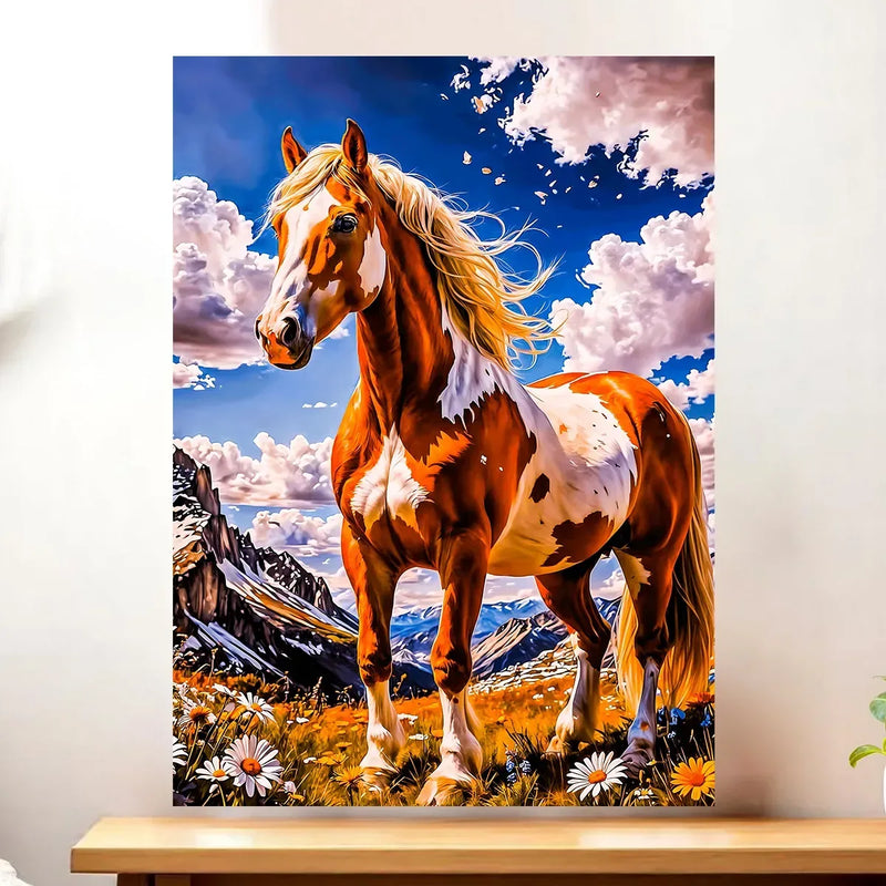 Affiche Cheval Majestueux illustrée à la main en Anjou