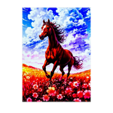 Poster Cheval Prairie illustré à la main en Anjou