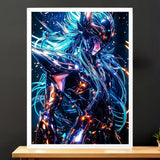 Cadre Blanc Aquarius Dark Saint Seiya illustré à la main en Anjou