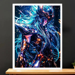 Cadre Blanc Aquarius Dark Saint Seiya illustré à la main en Anjou