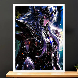Cadre Blanc Gémeau Dark Saint Seiya illustré à la main en Anjou