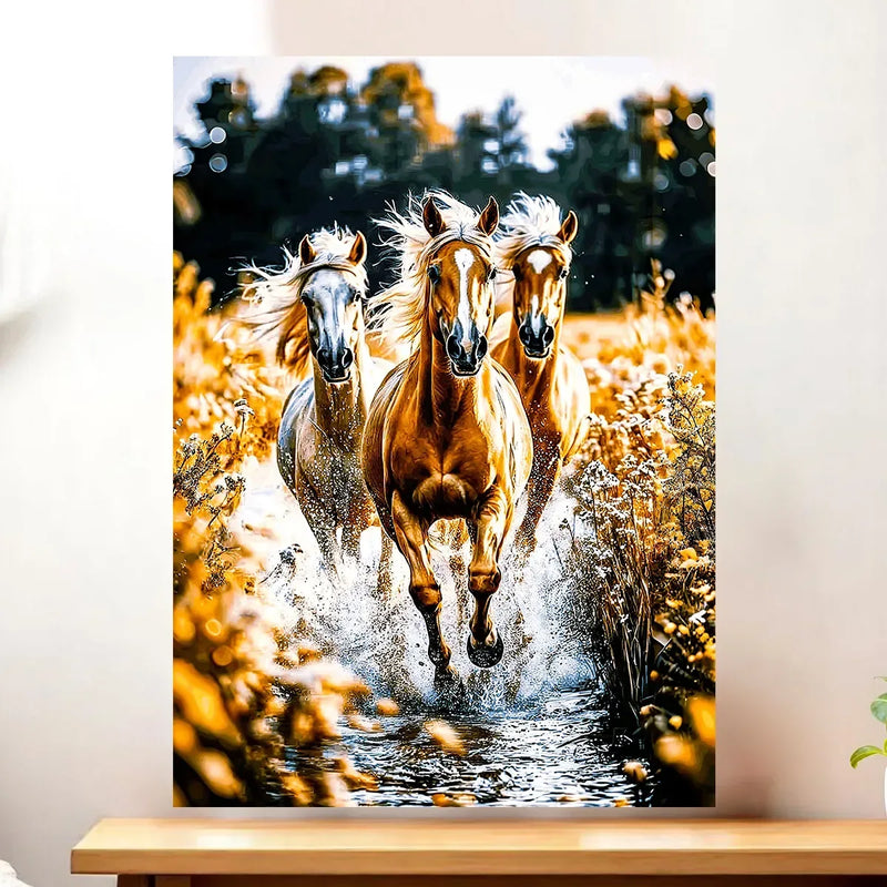 Affiche Chevaux Sauvages illustrée à la main en Anjou