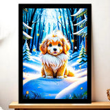 Cadre Noir Chien Neige