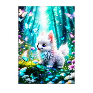 Poster Chien Papillon illustré à la main en Anjou