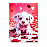 Poster Chien Coeur illustré à la main en Anjou