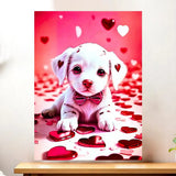 Affiche Chien Coeur illustrée à la main en Anjou