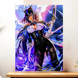 Affiche Clorinde Genshin Impact illustrée à la main en Anjou