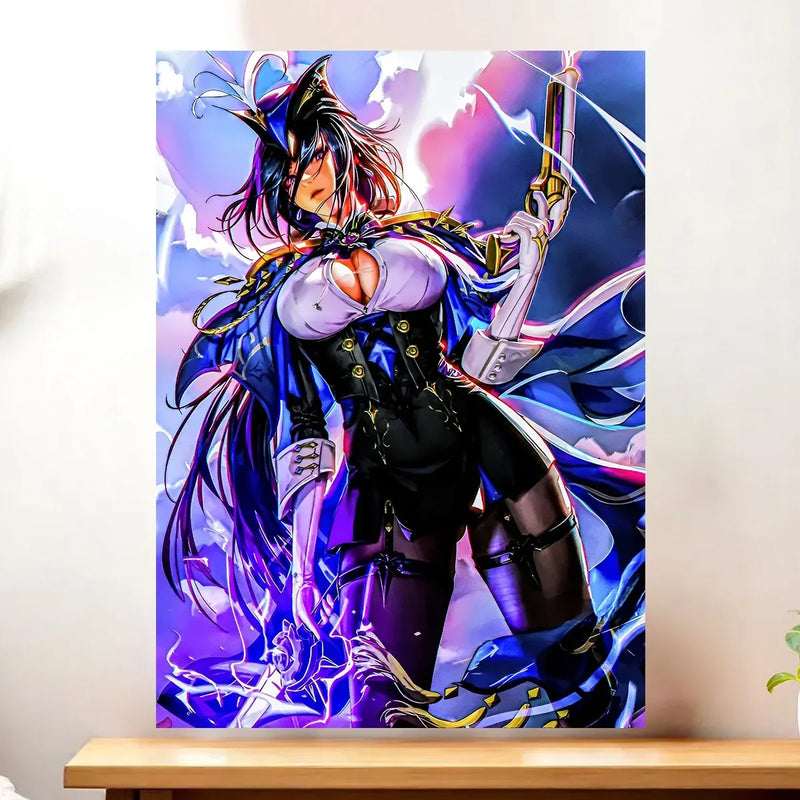 Affiche Clorinde Genshin Impact illustrée à la main en Anjou
