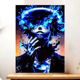 Affiche Dabi My Hero Academia illustrée à la main en Anjou