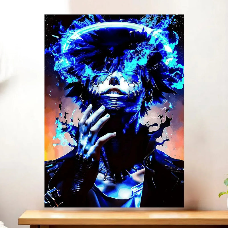 Affiche Dabi My Hero Academia illustrée à la main en Anjou