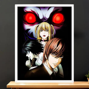 Cadre Blanc Personnages Death Note illustré à la main en Anjou