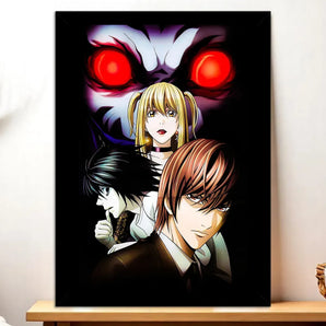 Cadre Noir Personnages Death Note illustré à la main en Anjou