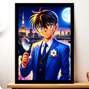 Cadre Noir Detective Conan illustré à la main en Anjou