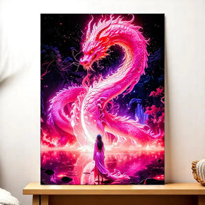 Tableau Dragon Chinois illustré à la main en Anjou