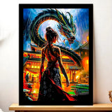 Cadre Noir Dragon Japonais