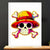 Cadre Blanc Drapeau One Piece illustré à la main en Anjou