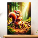 Affiche Écureuil Forêt illustrée à la main en Anjou