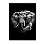 Poster Éléphant Noir et Blanc illustré à la main en Anjou