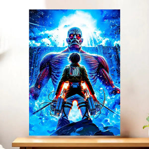 Affiche Eren Attaque des Titans illustrée à la main en Anjou