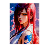 Poster Erza Fairy Tail illustré à la main en Anjou