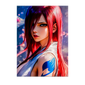 Poster Erza Fairy Tail illustré à la main en Anjou