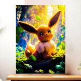 Affiche Evoli Pokémon illustrée à la main en Anjou