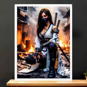 Affiche Ninja illustrée à la main en Anjou