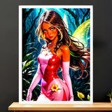 Cadre Blanc Flora Winx illustré à la main en Anjou