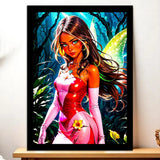 Cadre Noir Flora Winx illustré à la main en Anjou