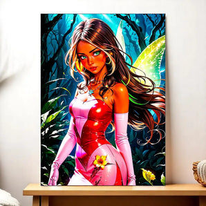Tableau Flora Winx illustré à la main en Anjou