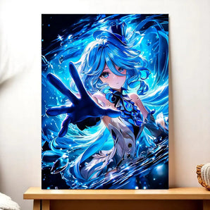 Tableau Furina Genshin Impact illustré à la main en Anjou