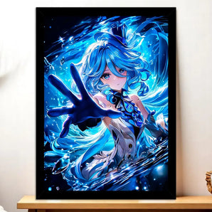 Cadre Noir Furina Genshin Impact illustré à la main en Anjou