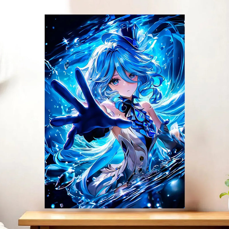 Affiche Furina Genshin Impact illustrée à la main en Anjou