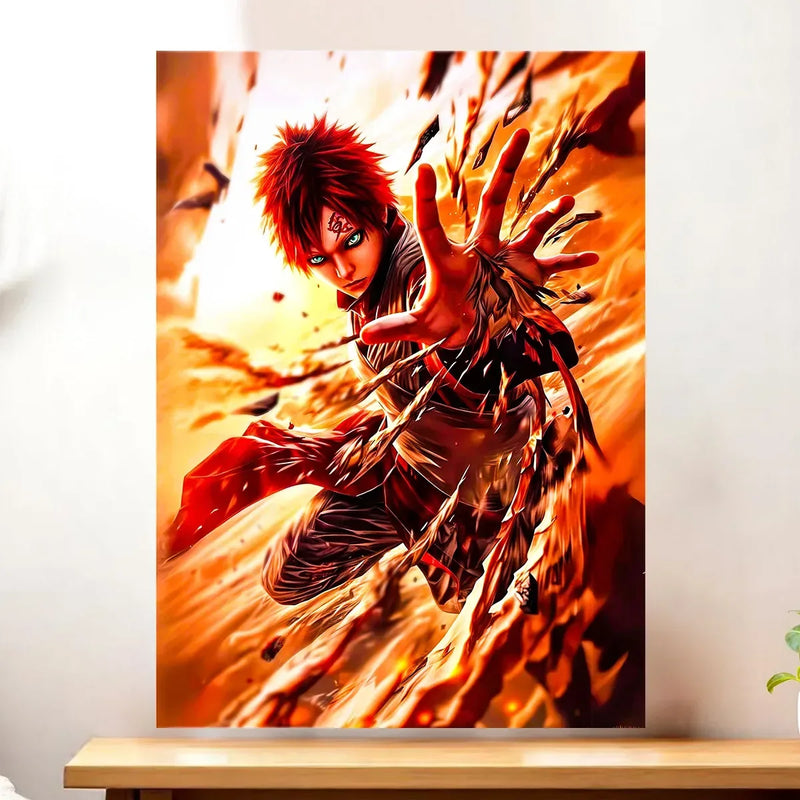 Affiche Gaara Naruto illustré à la main en Anjou