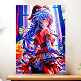 Affiche Ganyu Genshin Impact illustrée à la main en Anjou