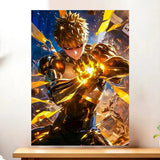 Affiche Genos One Punch Man illustrée à la main en Anjou