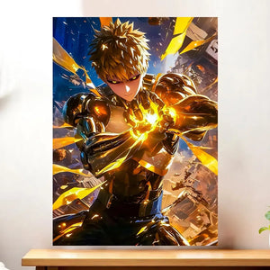 Affiche Genos One Punch Man illustrée à la main en Anjou