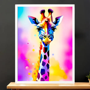 Cadre Blanc Girafe Pop