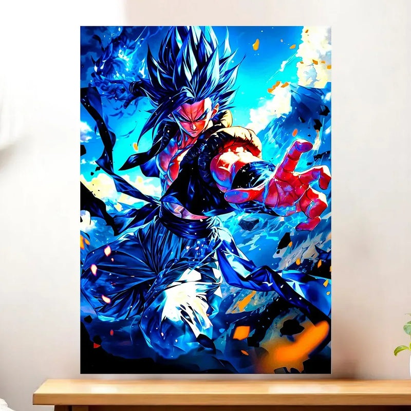Affiche Gogeta Blue illustrée à la main en Anjou
