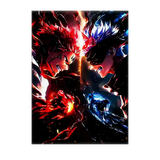 Poster Gojo VS Sukuna Jujutsu Kaisen illustré à la main en Anjou