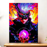 Affiche Gojo Jujutsu Kaisen illustrée à la main en Anjou