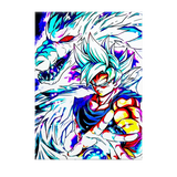 Poster Goku Ultra Instinct Dragon Ball illustré à la main en Anjou