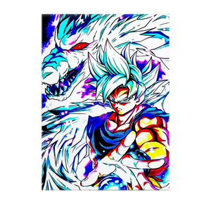 Poster Goku Ultra Instinct Dragon Ball illustré à la main en Anjou