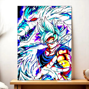 Toile Goku Ultra Instinct Dragon Ball illustré à la main en Anjou