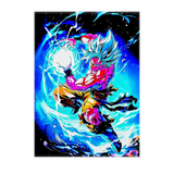 Poster Goku Migatte Dragon Ball illustré à la main en Anjou