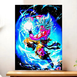 Affiche Goku Migatte Dragon Ball illustrée à la main en Anjou
