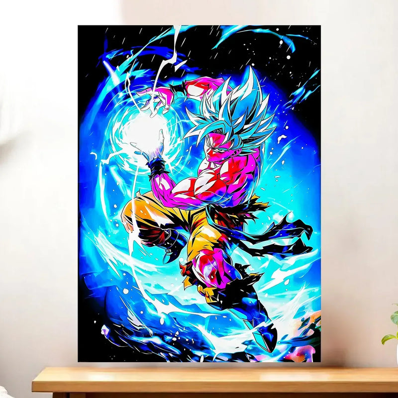 Affiche Goku Migatte Dragon Ball illustrée à la main en Anjou