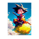 Poster Goku Nuage Magique Dragon Ball illustré à la main en Anjou