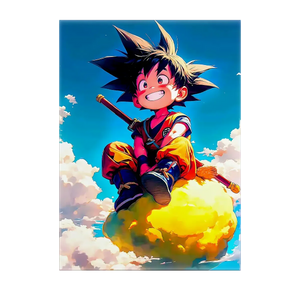 Poster Goku Nuage Magique Dragon Ball illustré à la main en Anjou
